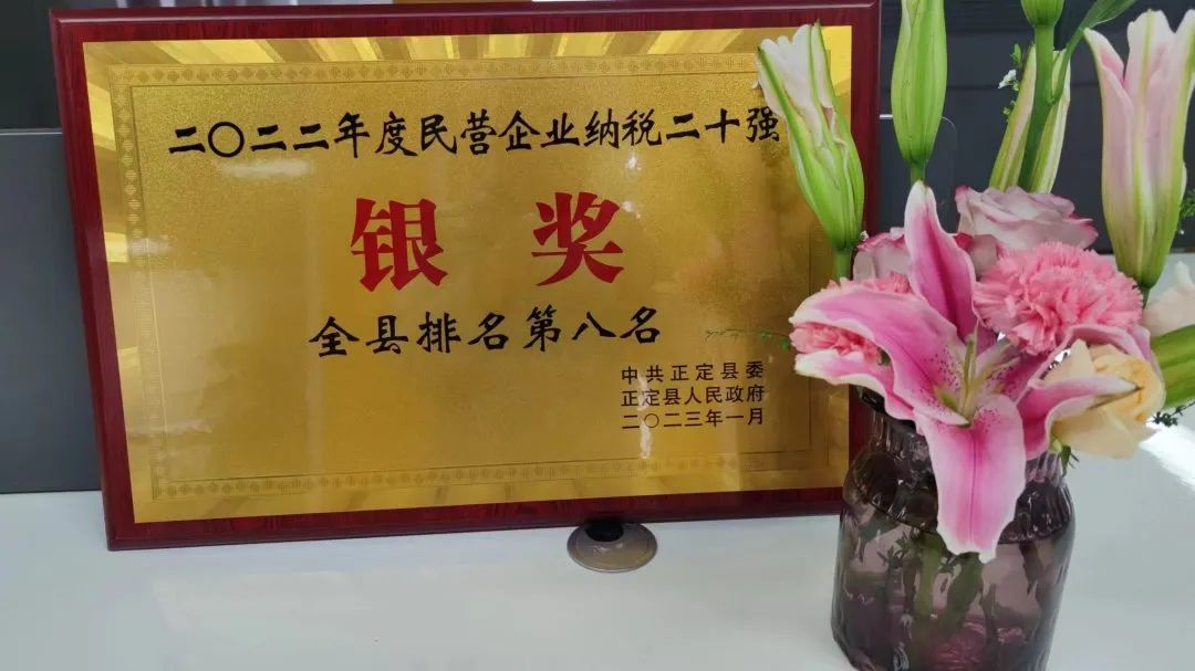 榮譽 | 常宏裝飾榮獲正定縣2022年度民營企業納稅二十強銀獎